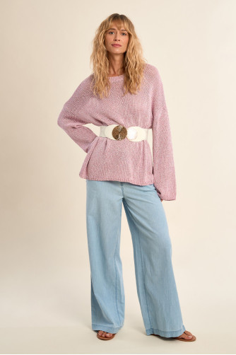 Faux leather belt with gold detail