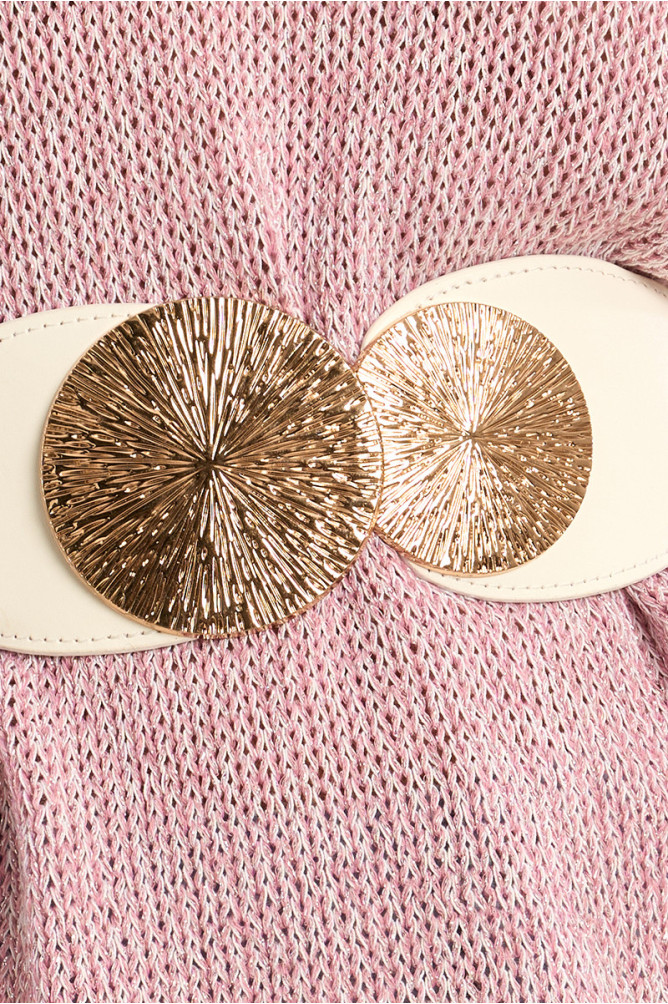 Faux leather belt with gold detail