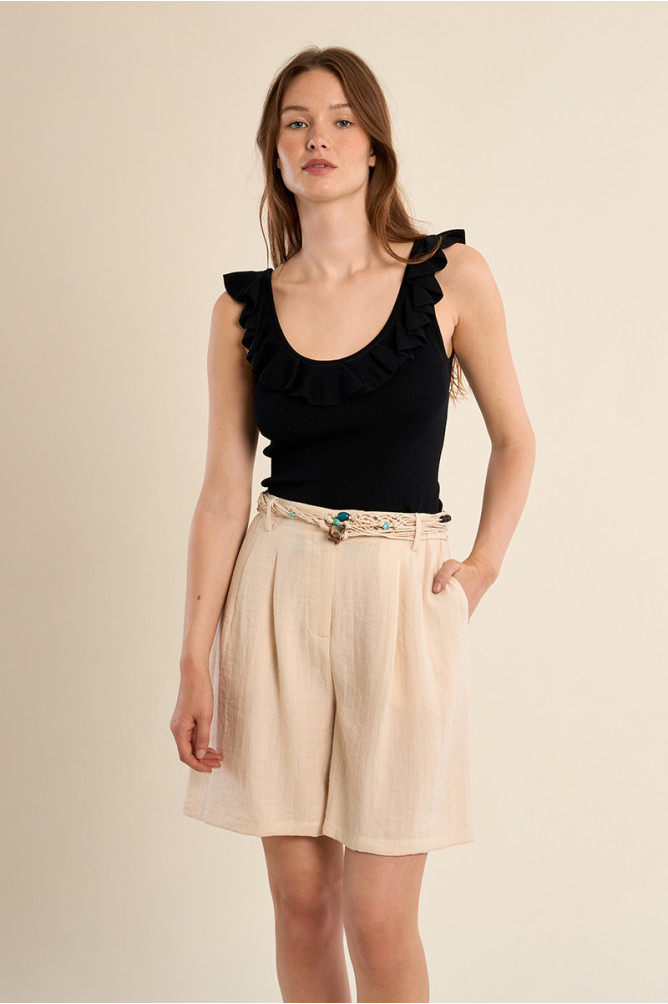 Ceinture nouable en cordes tressées avec perles