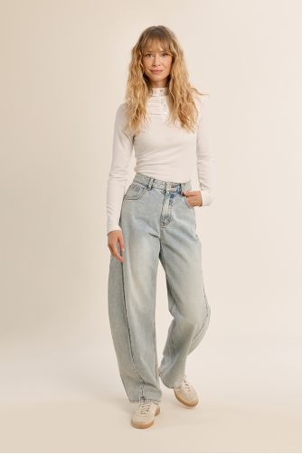 Pantalon en denim pour femme, coupe ample "Balloon"