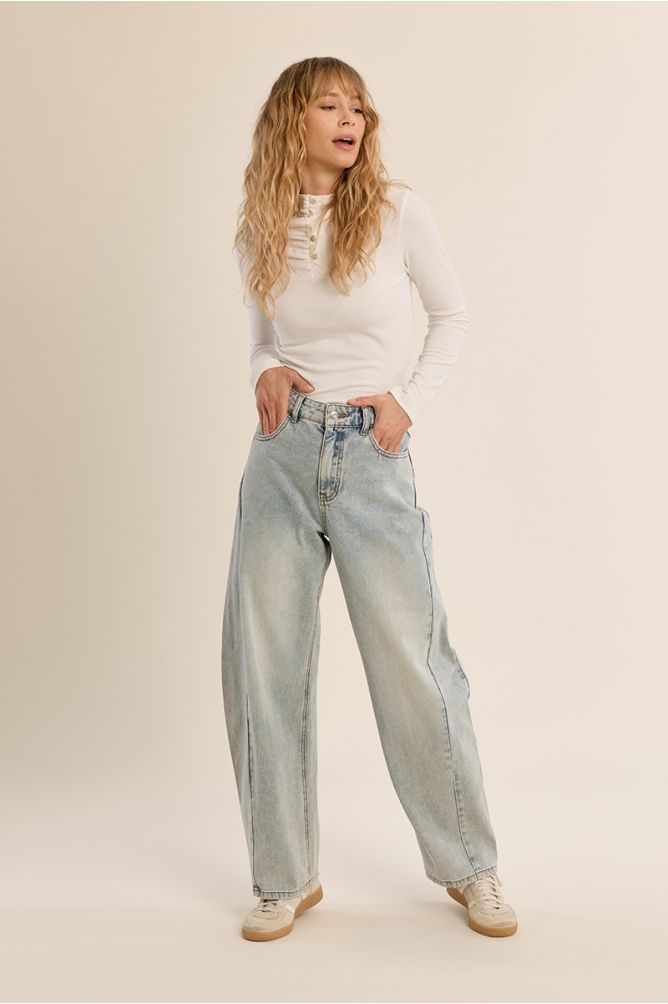 Women's denim pants, wide cut "Balloon"
