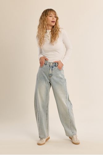 Pantalon en denim pour femme, coupe ample "Balloon"