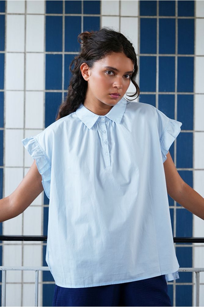 Cotton poplin blouse