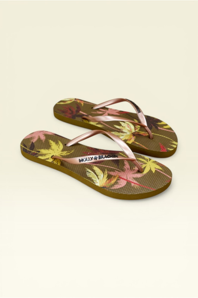 Chanclas de mujer de tiras finas, con estampado.