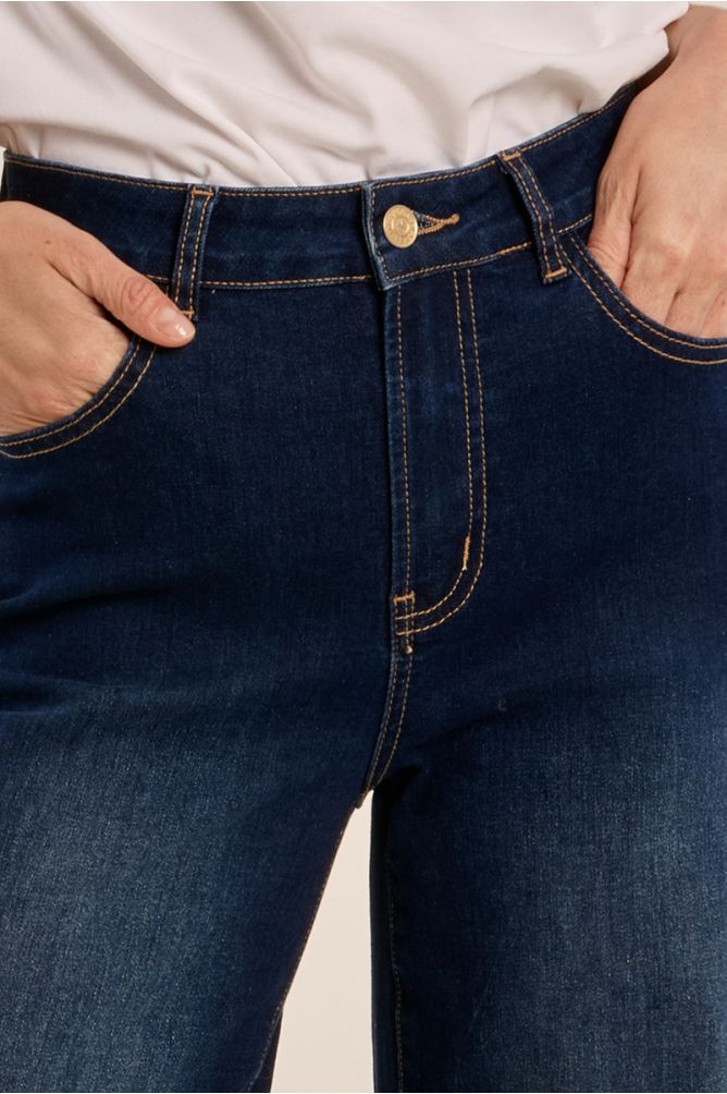 Jeans large à la taille haute