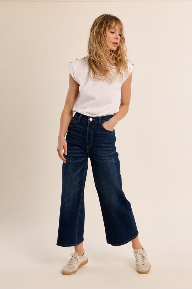 Denim large, coupe crop