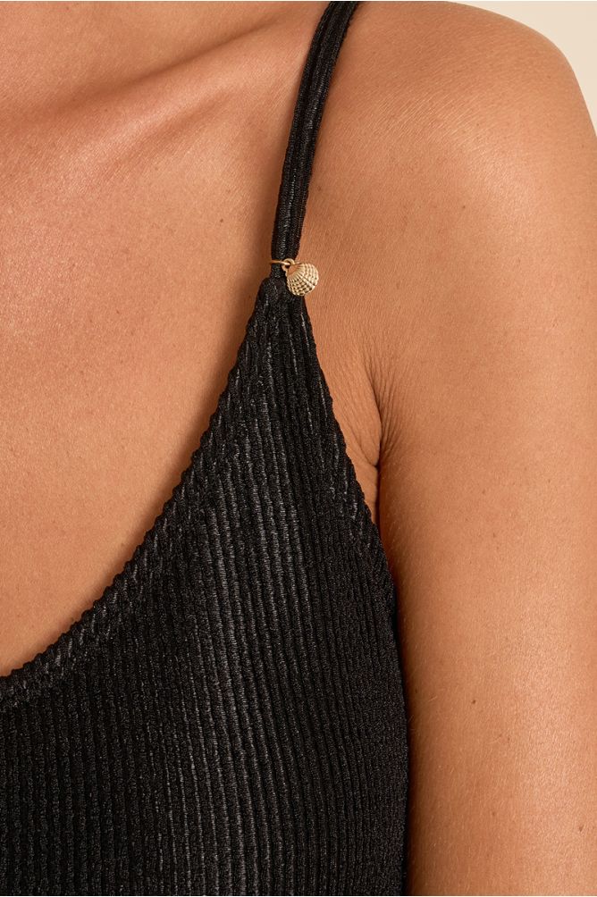 One-piece swimsuit, ribbed