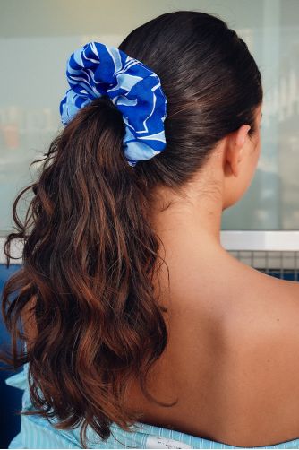 Blue Belize Scrunchie