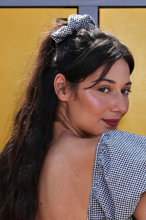 Black Gingham Scrunchie
