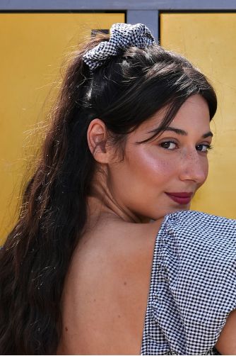 Black Gingham Scrunchie