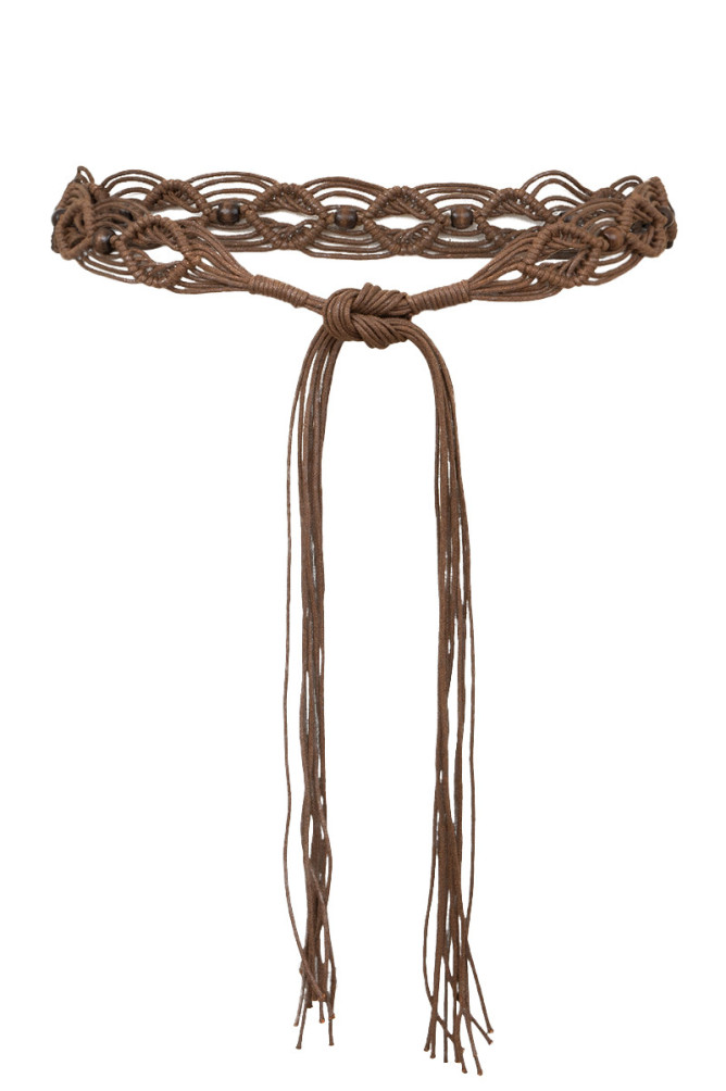 Knotted belt in braided ropes