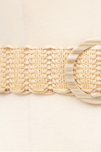 Ceinture en raphia avec boucle nacrée