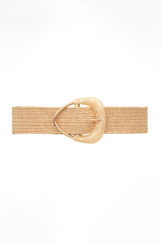 Ceinture en raphia avec boucle nacrée