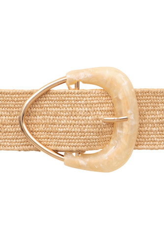 Ceinture en raphia avec boucle nacrée