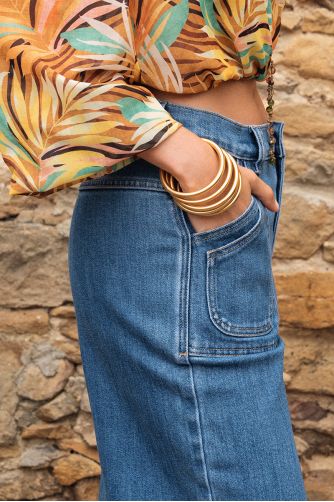 Jean large, taille haute