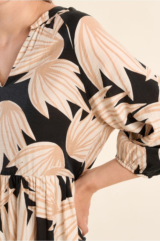 Robe courte Babydoll à imprimé