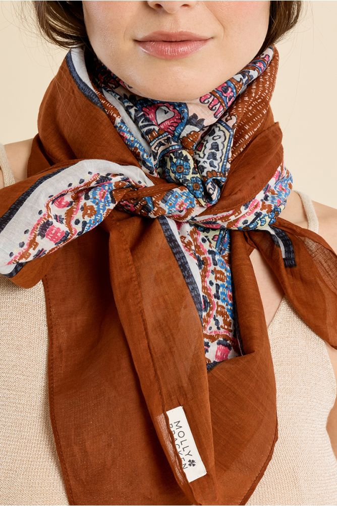 Large foulard en coton, imprimé