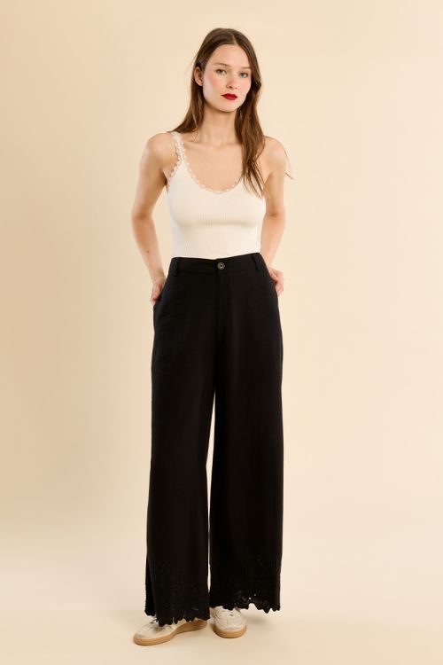 Pantalon droit, en coton