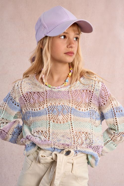Pull tie-dye ajouré