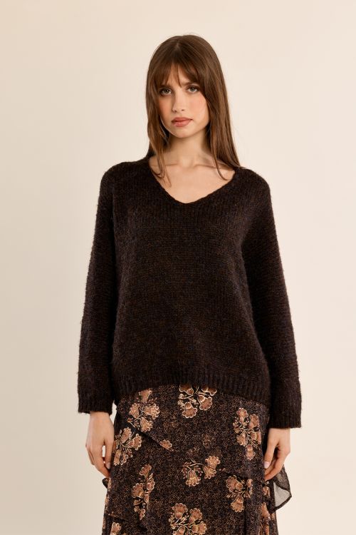 Pull en maille, col V