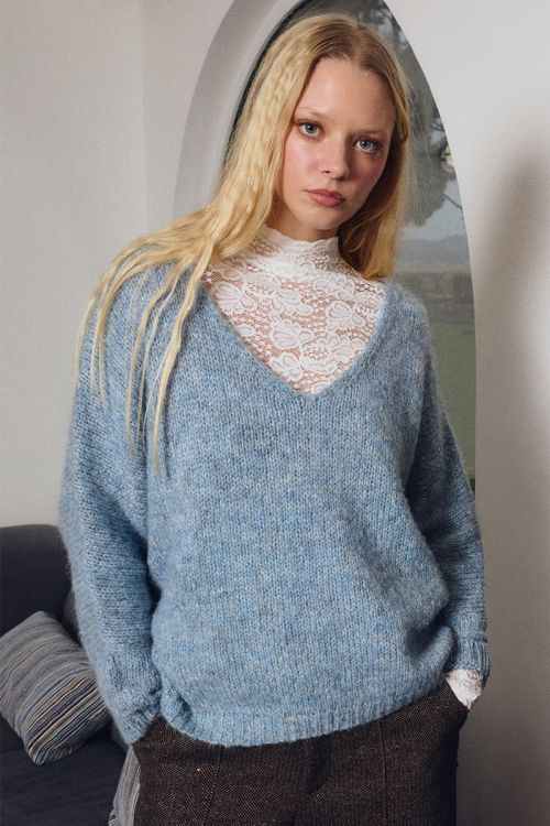 Pull en maille, col V