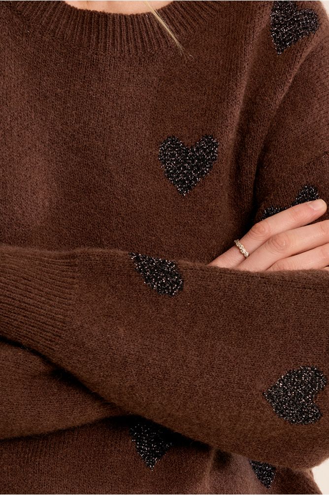 Jersey de manga larga estampado corazones