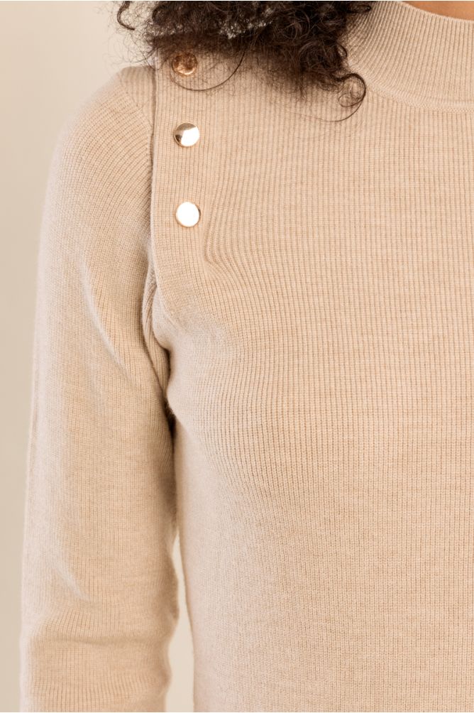 Pull fin col montant