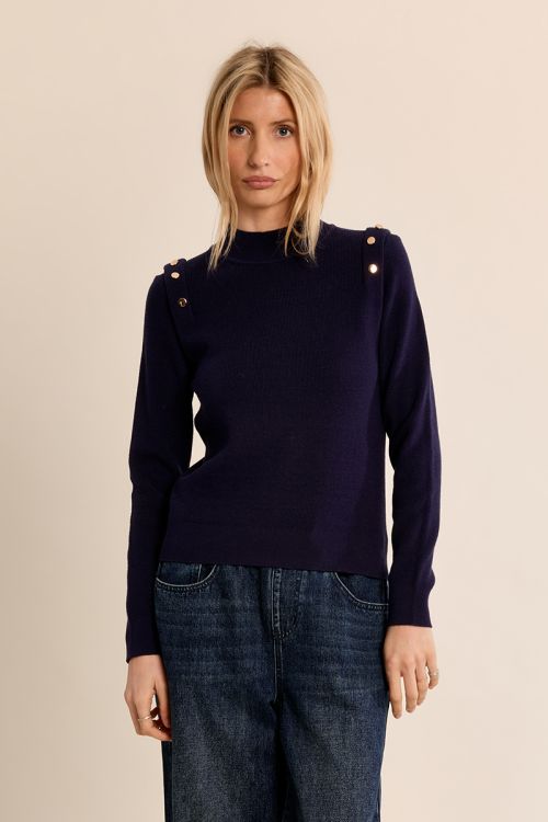 Pull fin col montant
