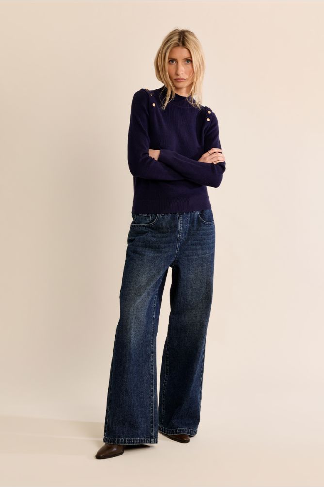 Pull fin col montant