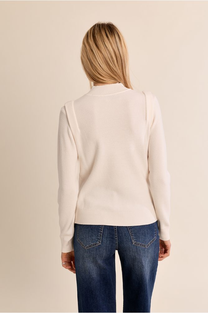 Pull fin col montant