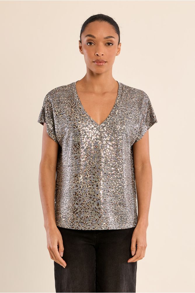 Iridescent V-neck T-shirt