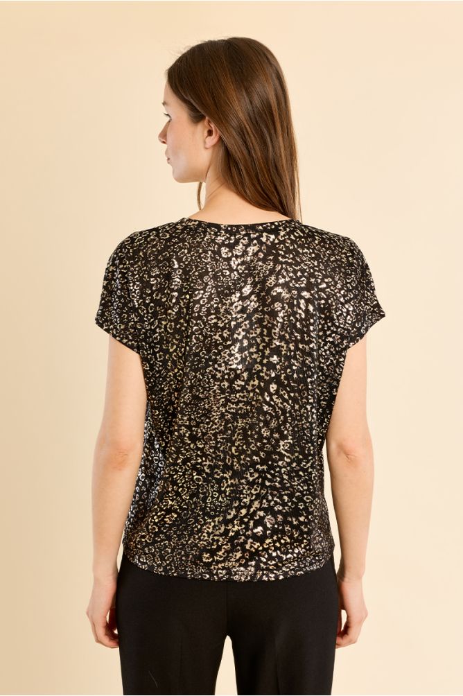 T-shirt col V irisé