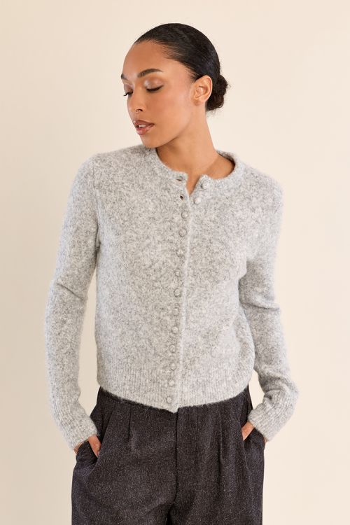 Buttoned cardigan, plain