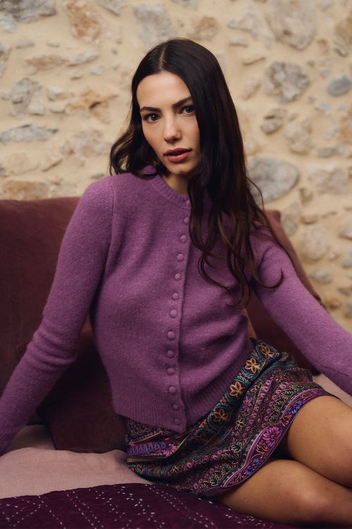 Buttoned cardigan, plain