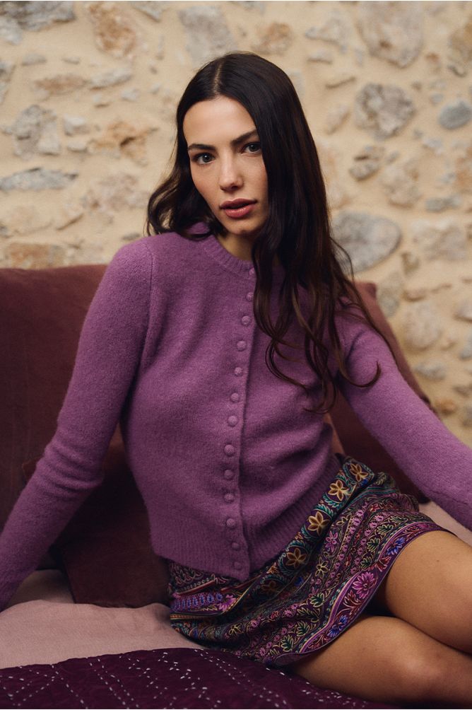 Buttoned cardigan, plain