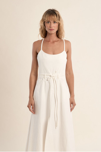 Denim dress, knottable