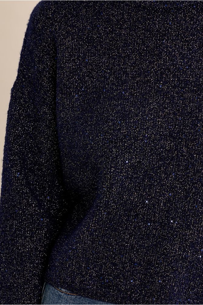 Jersey de manga larga en tejido brillante