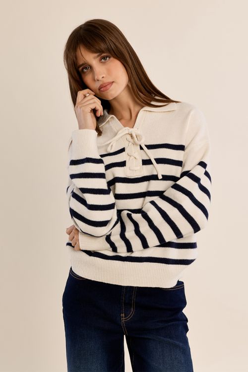 Pull rayé à nouer