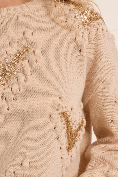 Jersey de manga larga detalle lentejuelas