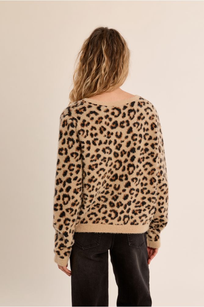 Leopard crop sweater