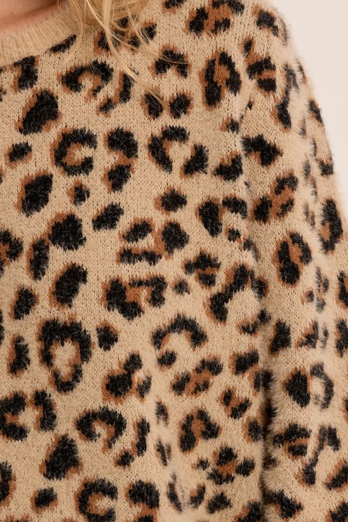 Leopard crop sweater
