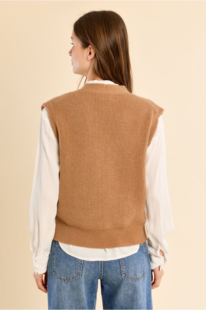 Gilet en maille, sans manches