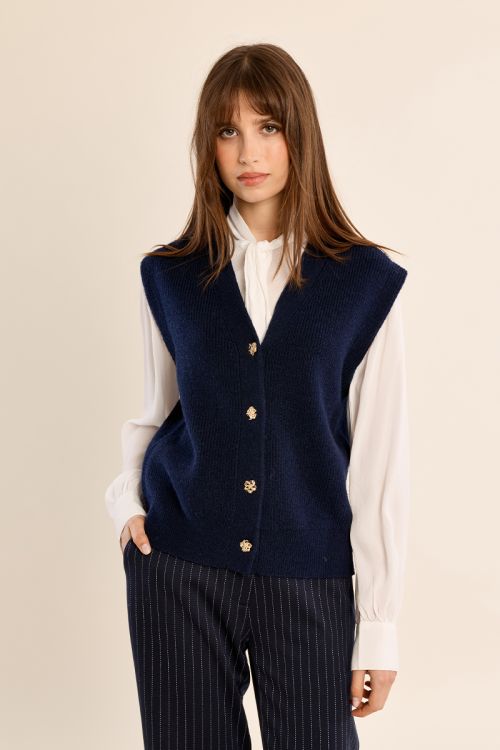 Gilet en maille, sans manches