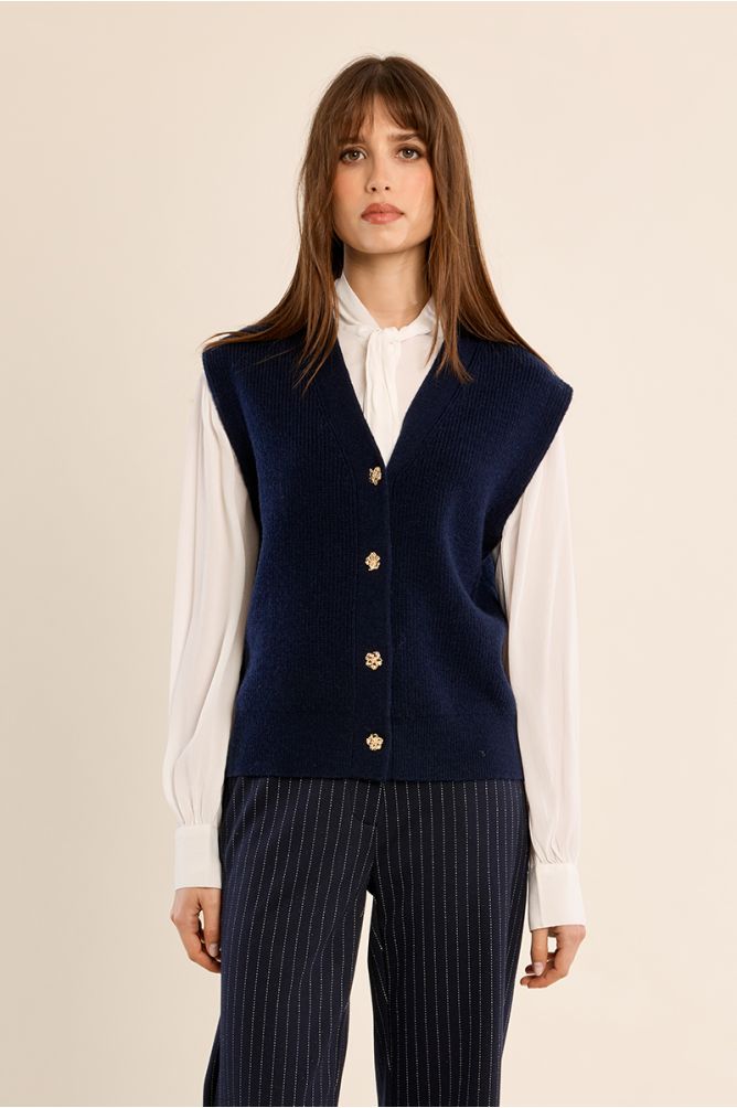Gilet en maille, sans manches