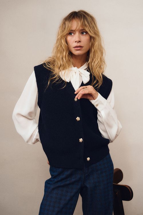 Gilet en maille, sans manches