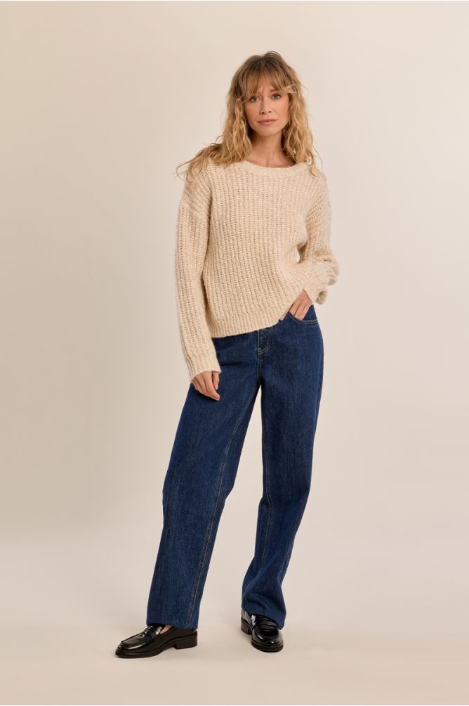 Knitted sweater, button detail