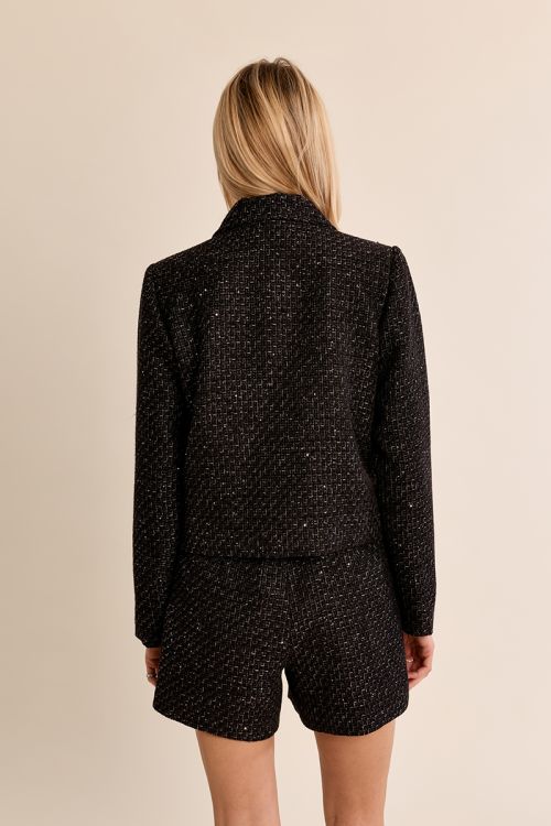 Chaqueta corta en tejido tweed