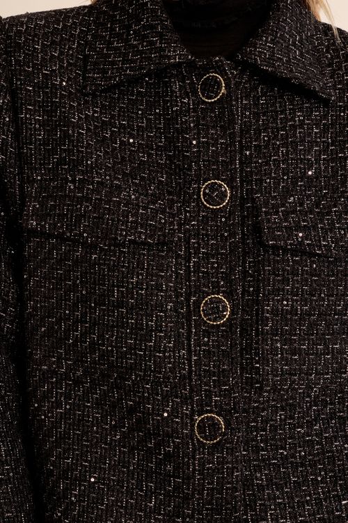 Chaqueta corta en tejido tweed