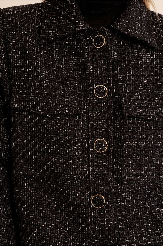 Chaqueta corta en tejido tweed