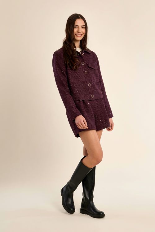 Chaqueta corta en tejido tweed